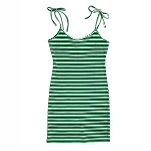 Forever 21 green/white striped bodycon knit dress